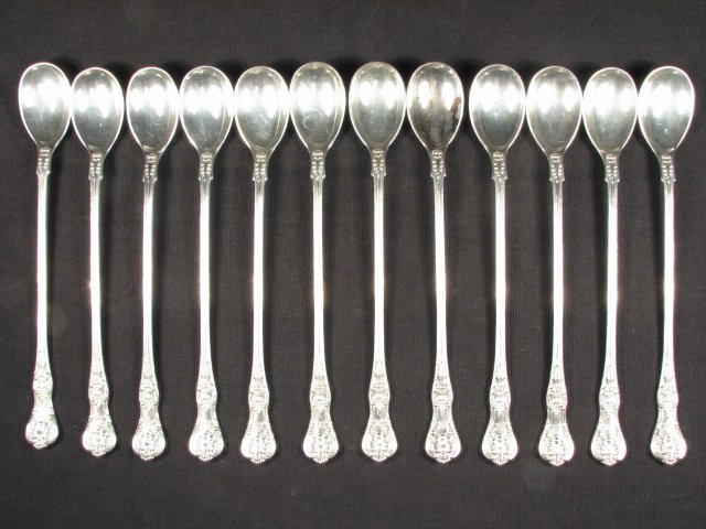 A set of twelve sterling silver iced
