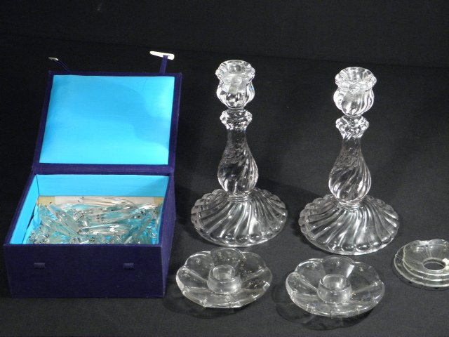 Pair of Baccarat style molded glass 16c04f