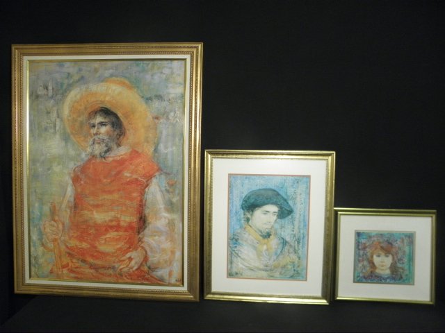 Lot of three framed Edna Hibel