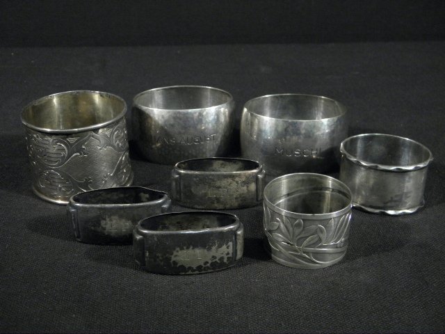 Lot of eight assorted continental silver