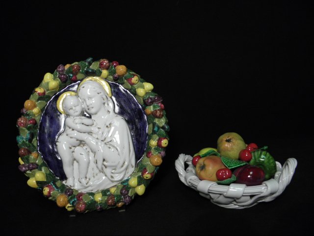 Lot includes an Italian hand painted 16c086