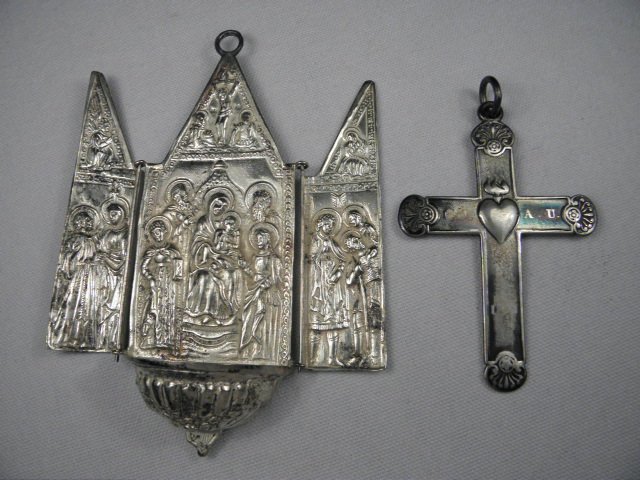 A continental .800 silver icon / holy
