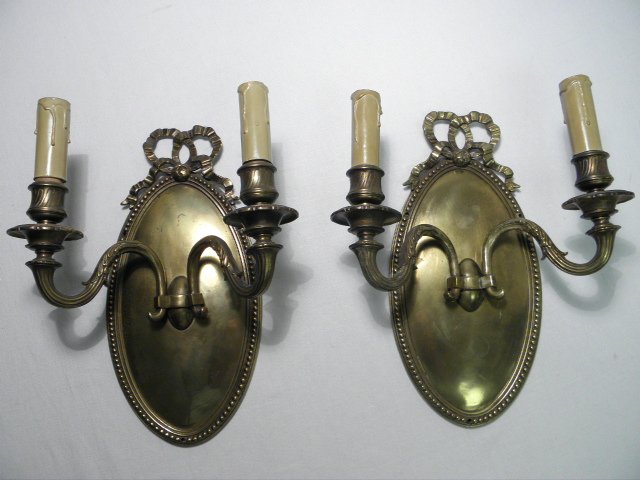 Pair of 19th century bronze double