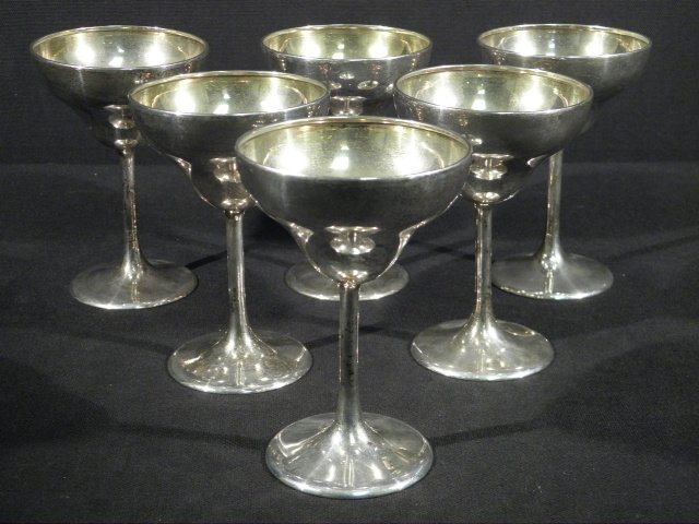 Lot of six sterling silver martini