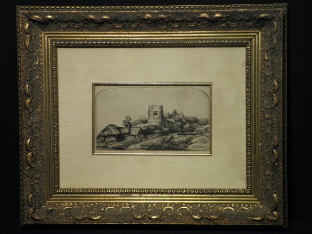 Early framed etching after Rembrandt 16c10b