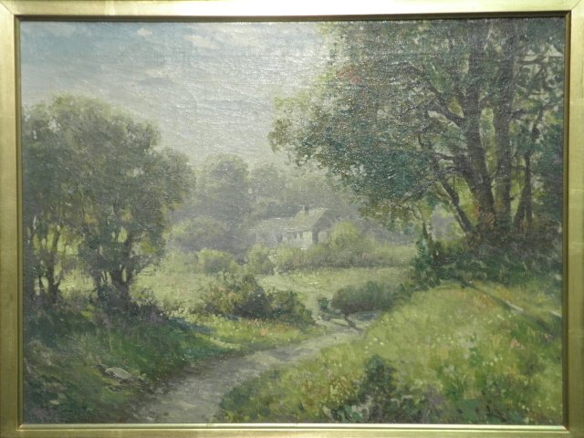 An early oil on canvas landscape