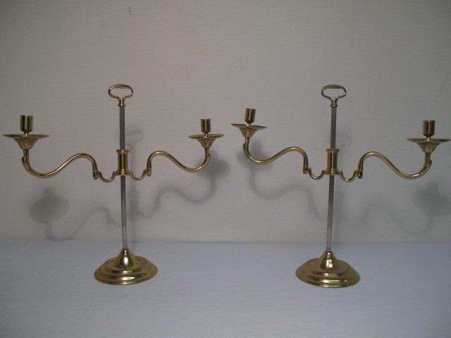 Pair of Baldwin Williamsburg brass candle