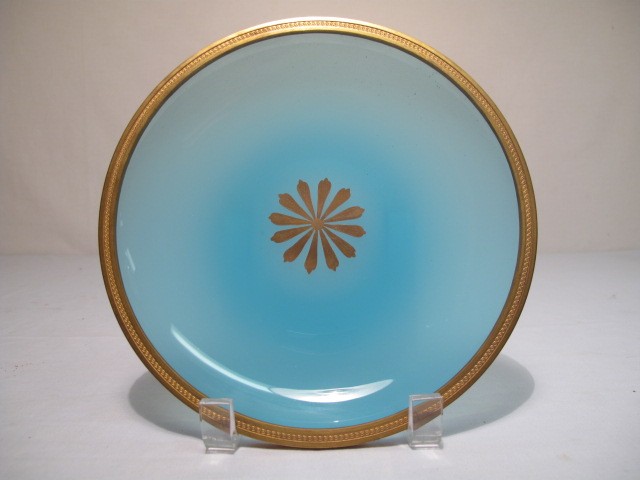 Blown blue opaline glass bowl with 16c325