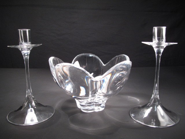 A crystal bowl by Orrefors. H.