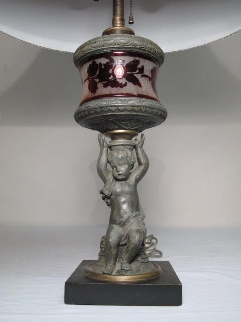 A converted Victorian stem lamp with