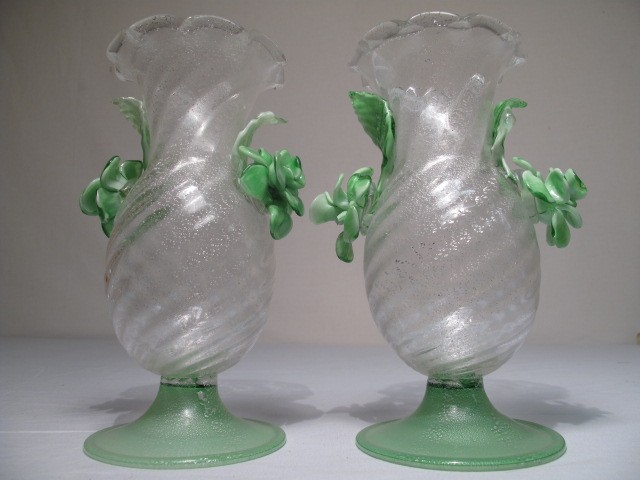 Pair of art glass vases Glass 16c33e