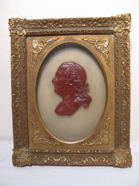 Red brown wax portrait of a gentleman 16c369