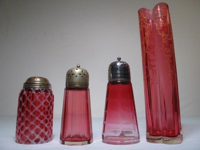 Cranberry glass group consisting of