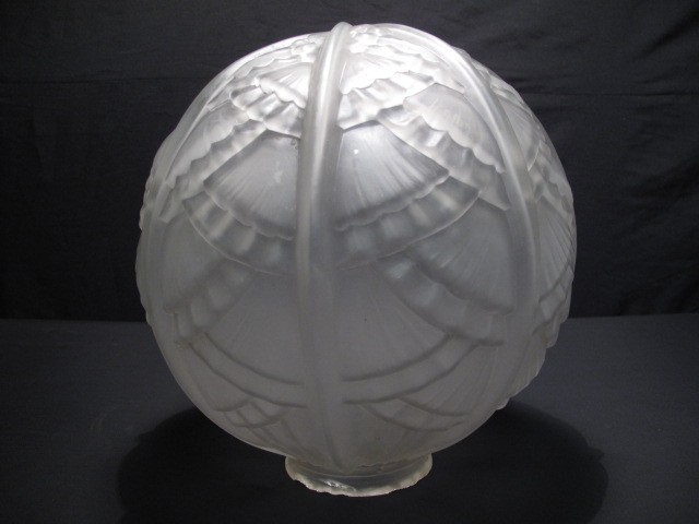 French Art Deco frosted glass globe