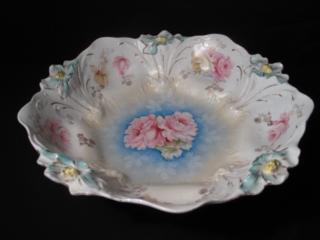 Antique hand painted floral porcelain