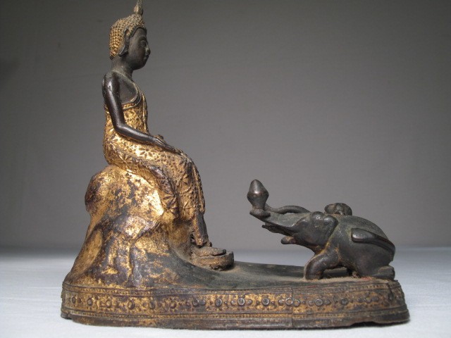 Asian cast metal gilded Buddha