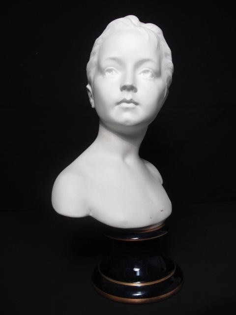 Limoges porcelain bust of a young