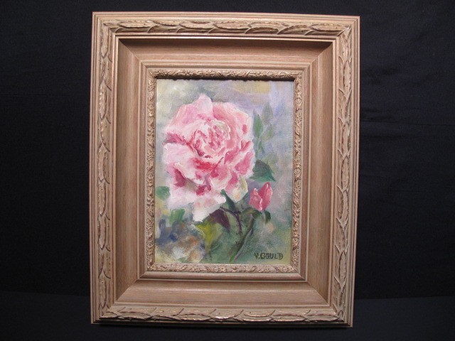 Oil on canvas painting of a rose 16c3db