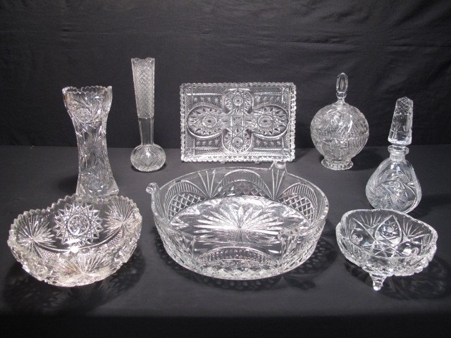Group lot of assorted crystal vases