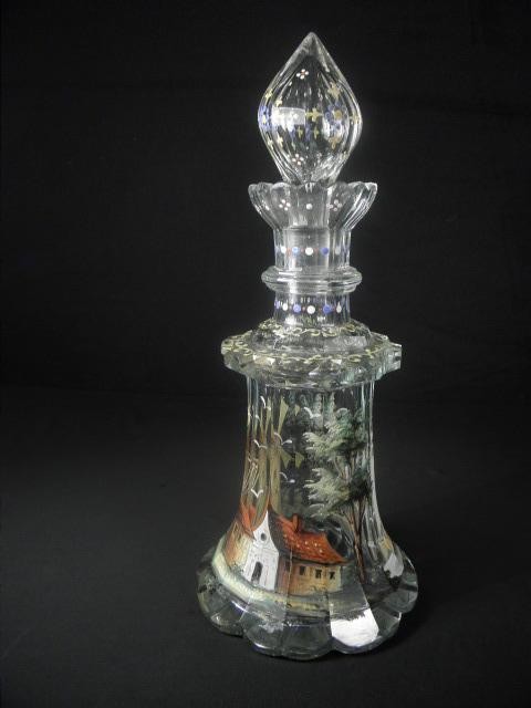 A Dutch crystal decanter with enameled 16c450