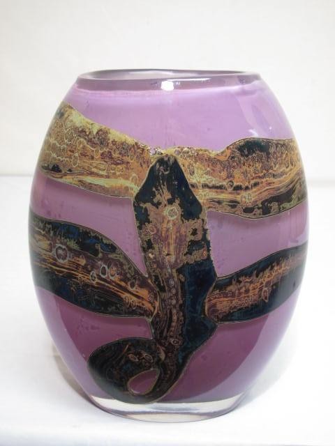 A large Art glass vase in amethyst 16c464