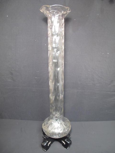 Large blown glass vase. Ruffled