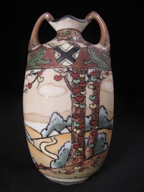 A Nippon porcelain vase with landscape 16c466