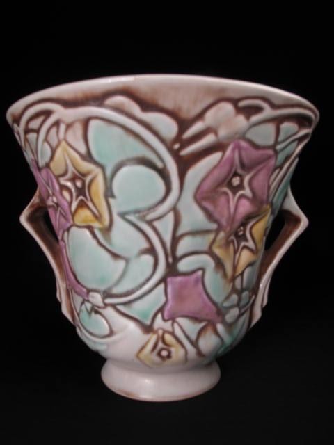 Roseville pottery vase in the Morning