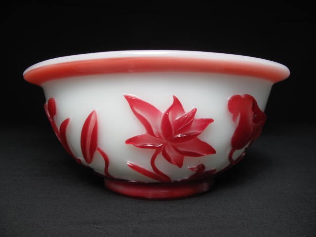 Chinese overlay bowl in red and 16c487