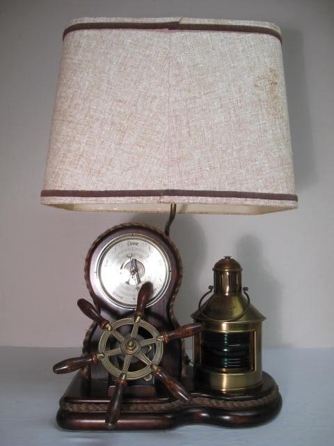 Nautical barometer display as lamp.