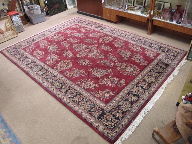 Oriental wool pile rug. Measures