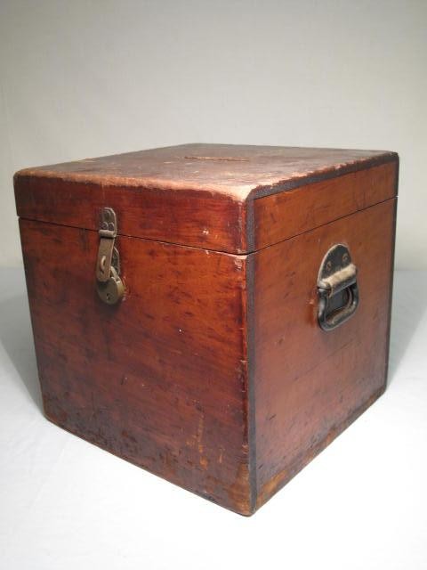 Antique wooden ballet box. Metal