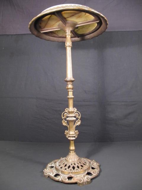 Cast brass marble pedestal table  16c569