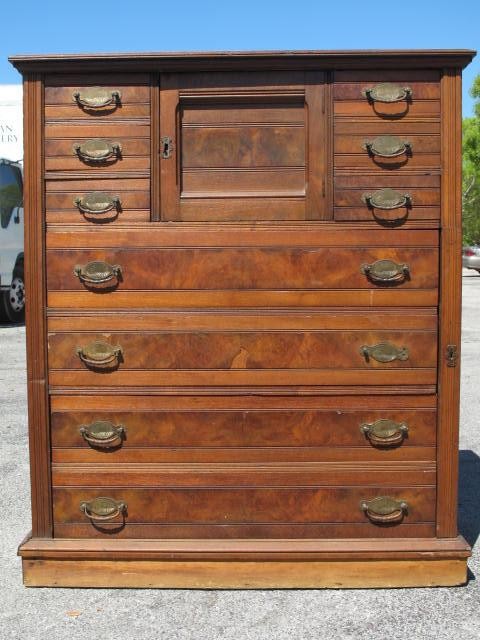 Antique walnut side lock highboy  16c56c