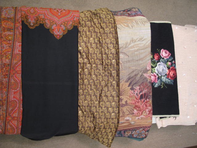 Group lot assorted textiles. Includes