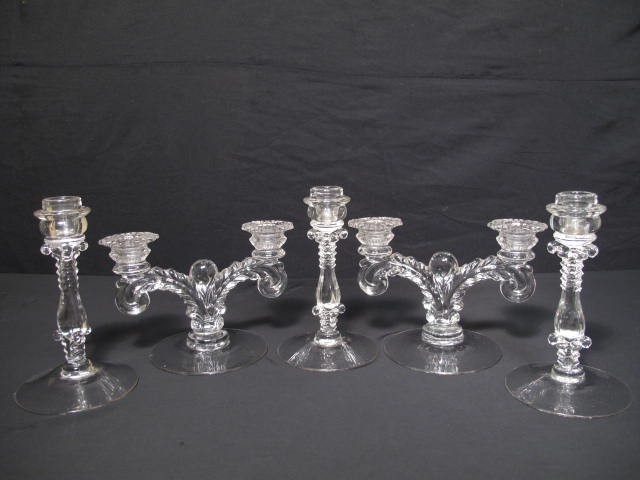 Group lot crystal candlesticks  16c598