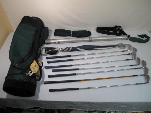 Seven assorted golf clubs golf 16c594