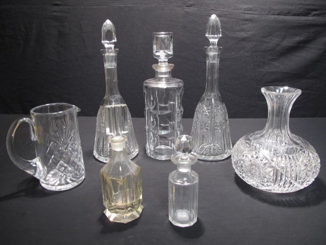 Group of assorted cut crystal and glass