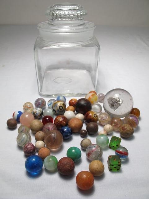 Group lot of assorted marbles.