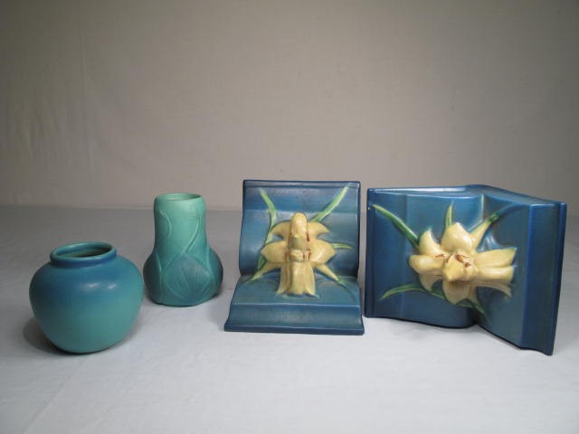 Group of Roseville & Van Briggle pottery