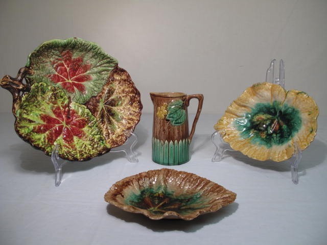 Four pieces of Majolica art pottery  16c5c0