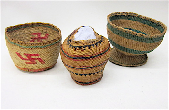 THREE NATIVE AMERICAN INDIAN BASKETS  16f302