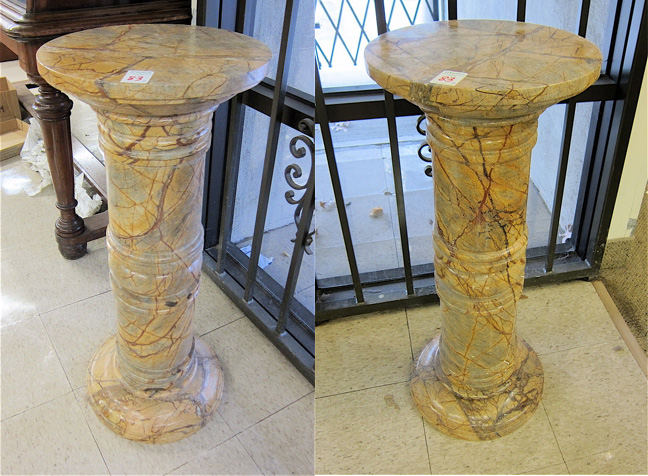A PAIR OF ROSA ALTANTIDE MARBLE
