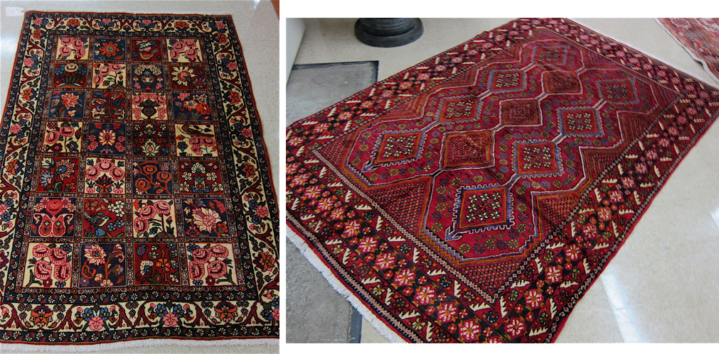 TWO HAND KNOTTED PERSIAN AREA RUGS: