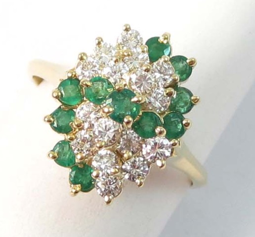 EMERALD DIAMOND AND EIGHTEEN KARAT