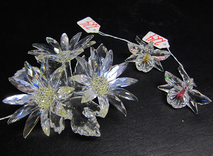 THREE SWAROVSKI CUT CRYSTALS: (1)