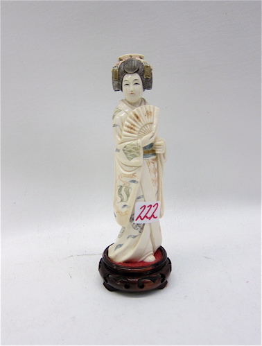 CHINESE IVORY CARVED FIGURE. Woman standing