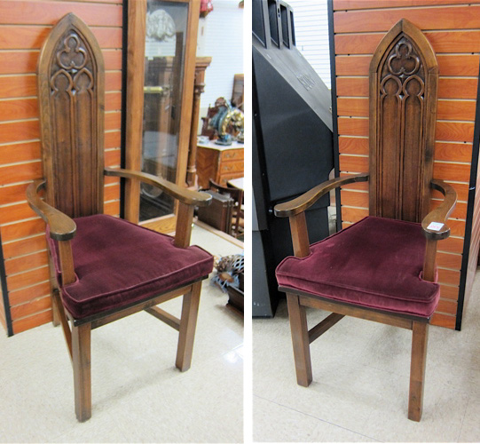 PAIR OF GOTHIC REVIVAL ARMCHAIRS