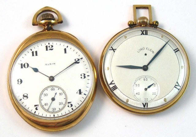 TWO AMERICAN OPEN FACE POCKET WATCHES  16f3f5