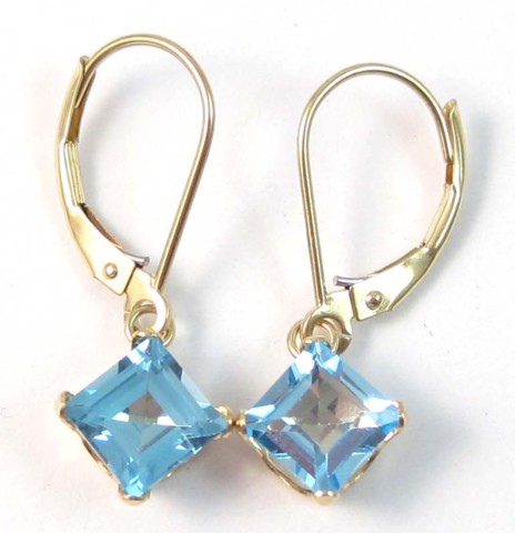 PAIR OF BLUE TOPAZ EARRINGS each